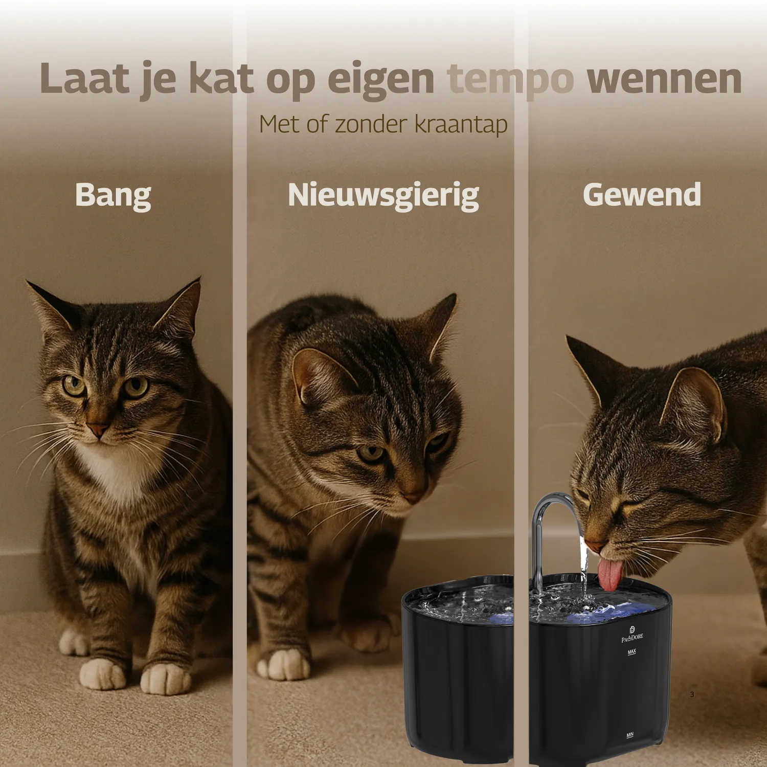 Pawdore Drinkfontein Premium drinkfontein 2,2 liter filter