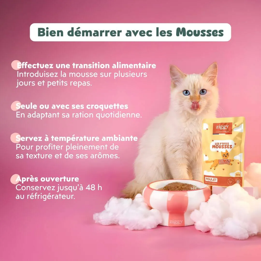 Ziggy Mousse Sterilised Kitten natvoer kip 4x85g graanvrij