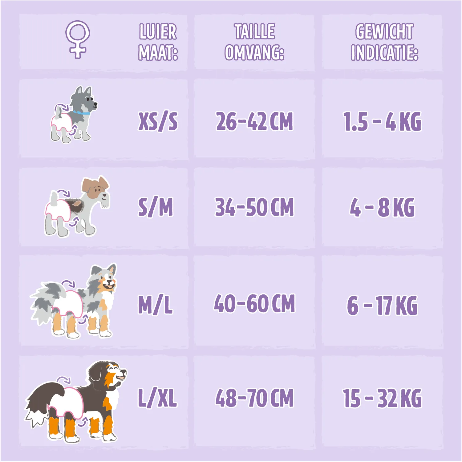 EASYPETS Hondenluiers Teef 100 stuks S/M absorberend