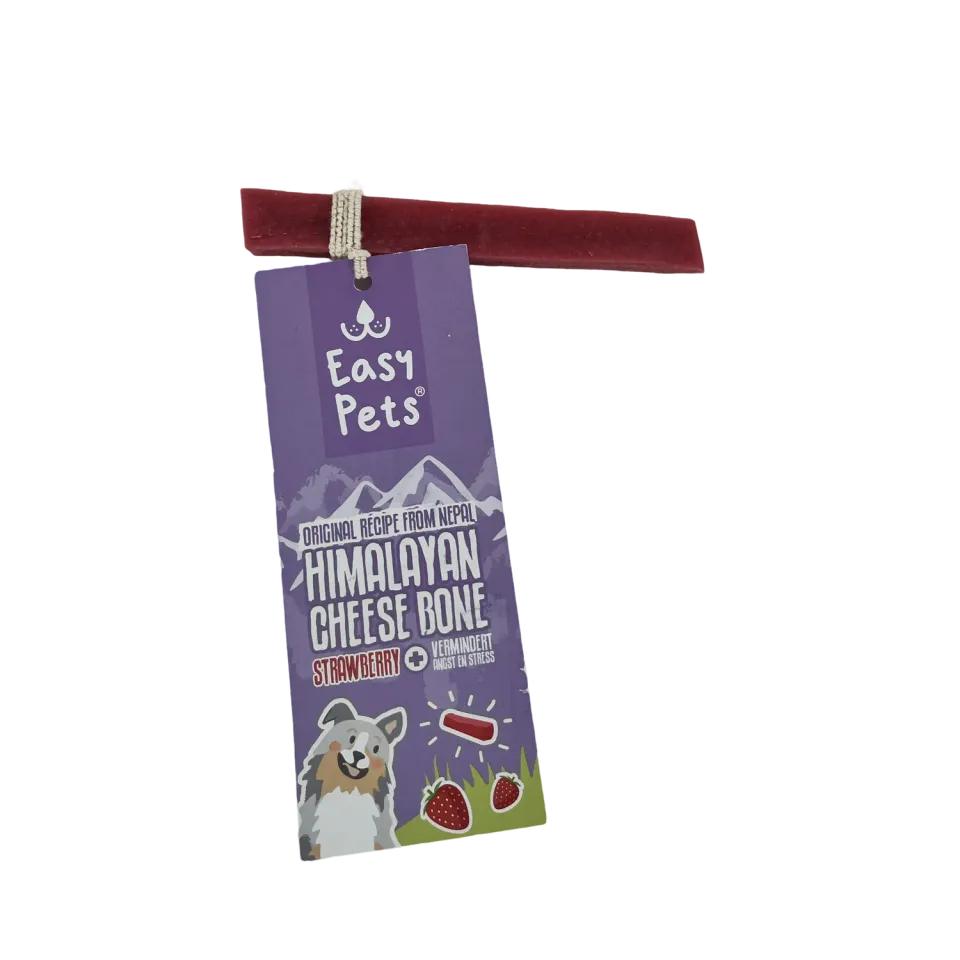 Easypets Kaasbot Aardbei kauwkaas 6x XS melk
