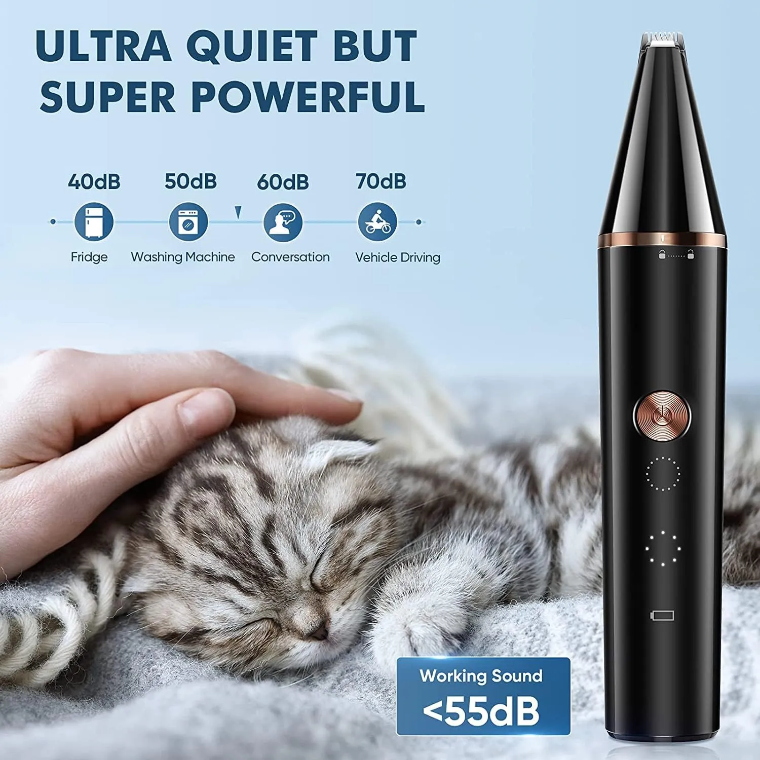 Oneisall P20 kattenpoottrimmer 2 snelheden met dubbel mes