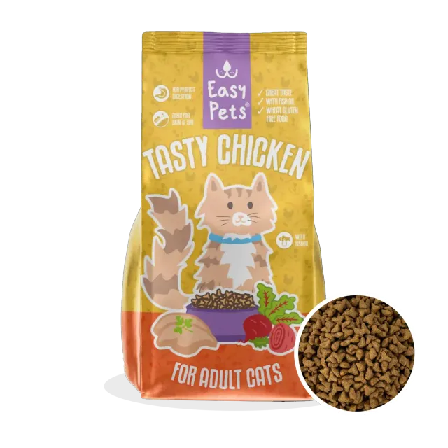 EASYPETS Tasty Chicken kattenbrokken 1,5 kg kip ster