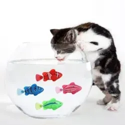 Poezenparadijs Robotvisjes kattenspeeltje water met batterijen