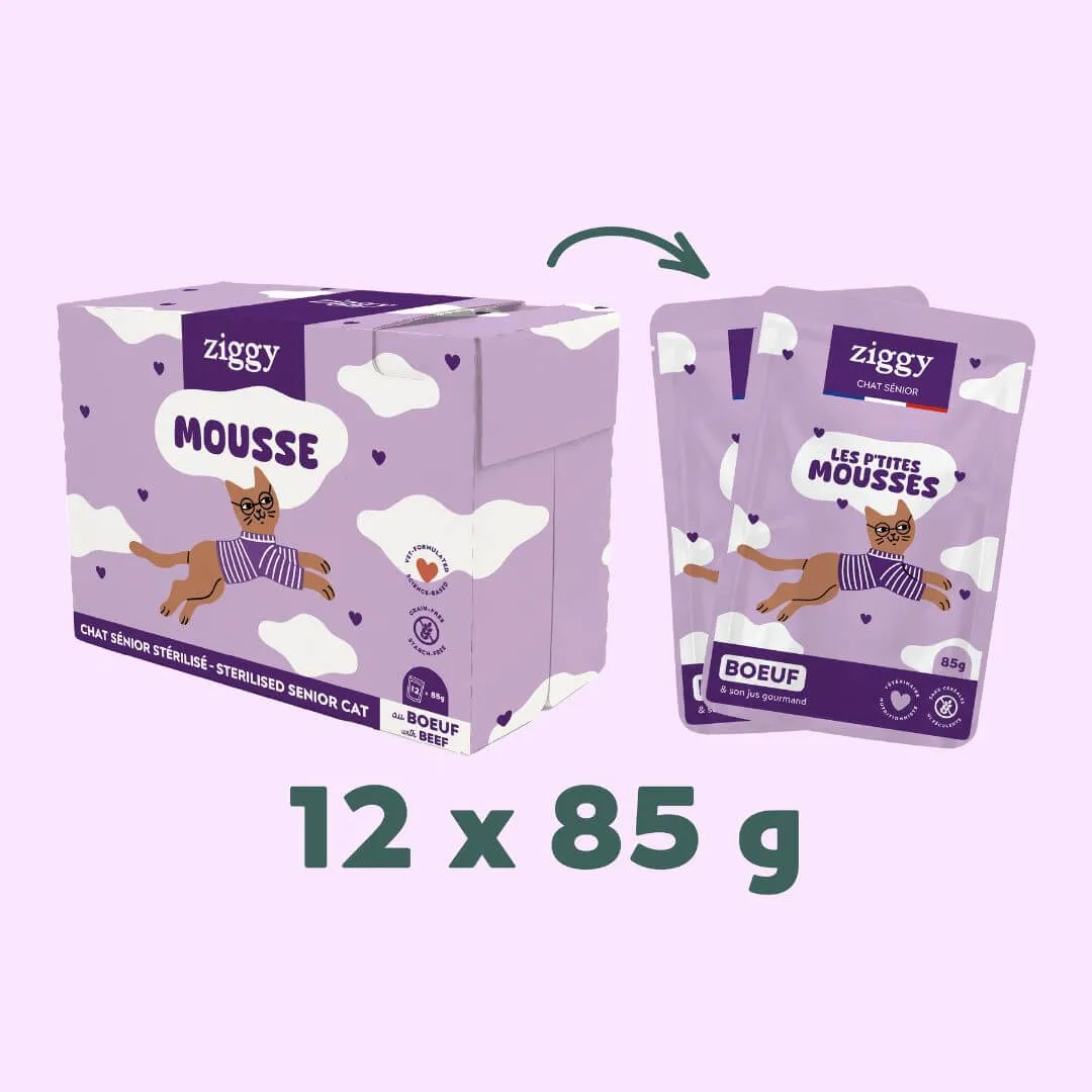Ziggy Senior mousse rund kattenvoer 12 x 85 g graanvrij