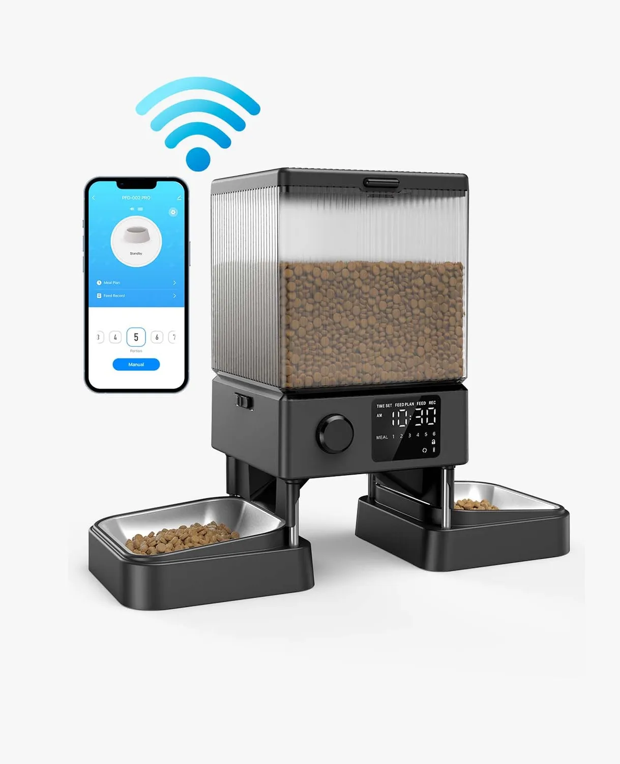 Oneisall voerdispenser 5L en waterfontein 7L wifi bundel