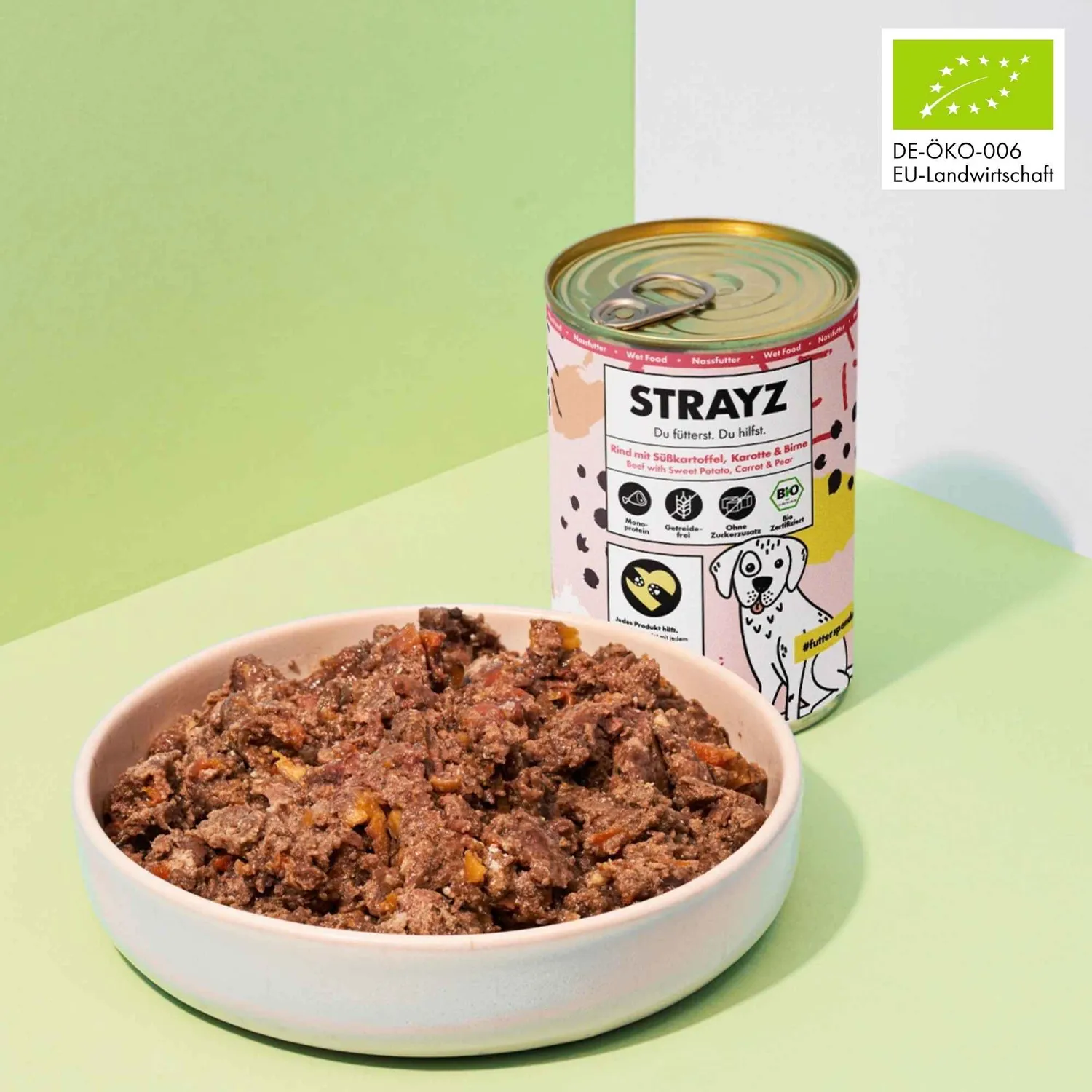 STRAYZ Proefpakket hondenvoer nat 3x400g bio
