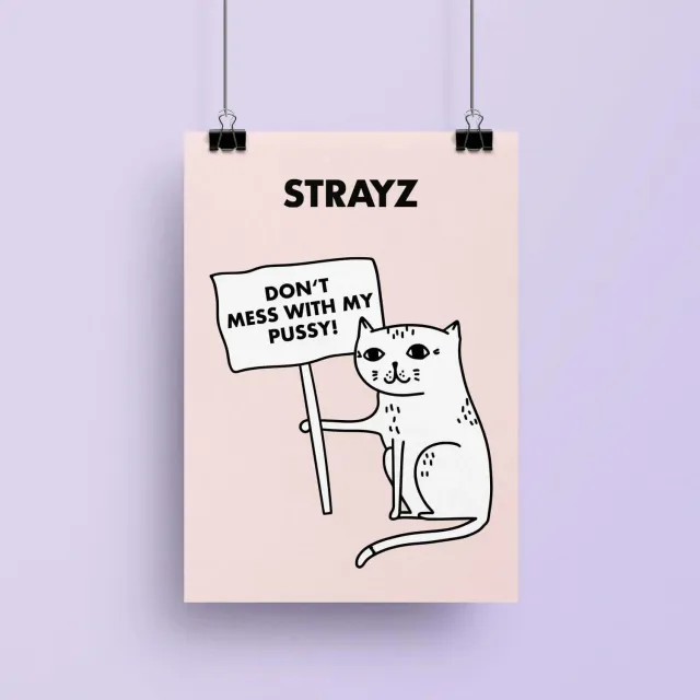 STRAYZ Don't mess with my Pussy poster A3 dik papier