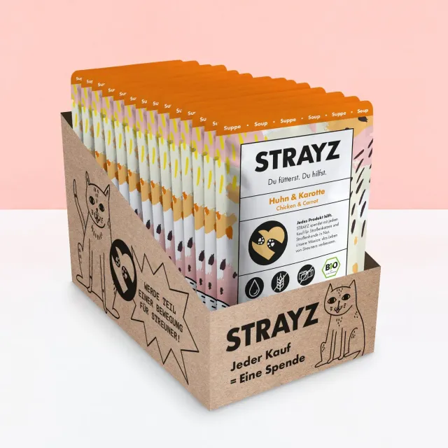 STRAYZ kattensoep kip wortel 14x40g graanvrij