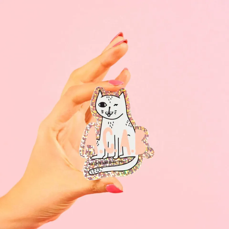 STRAYZ sticker All Cats Are Beautiful glitter kat