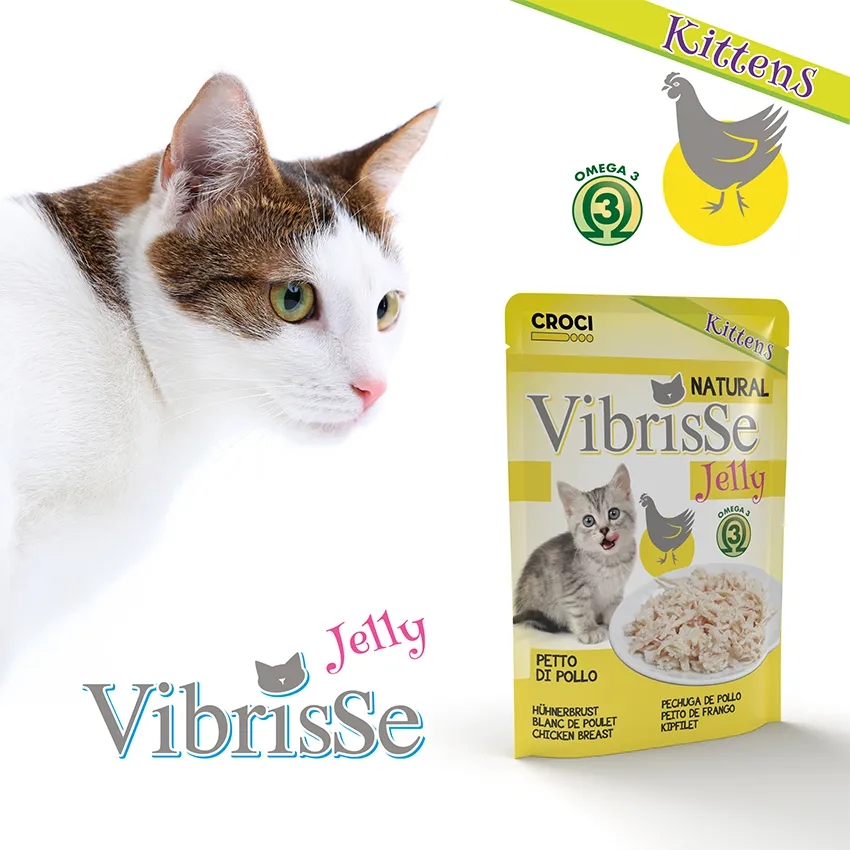 Vibrisse Kitten Jelly kittenvoer 70g kipfilet zakje