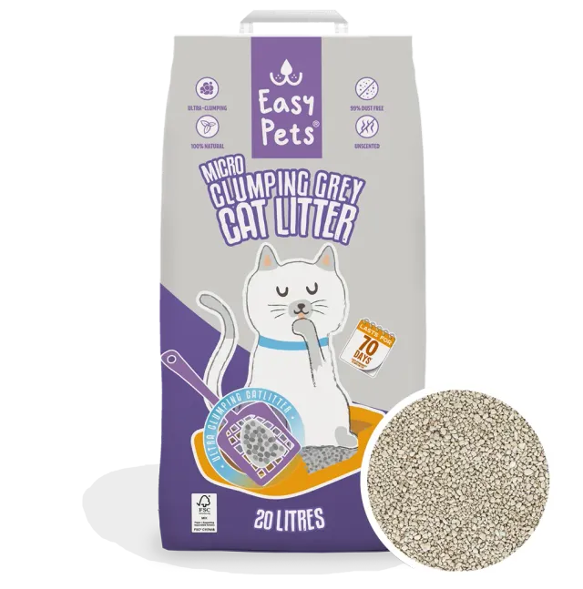 EASYPETS Micro Kattenbakvulling klontvormend grijs 20L