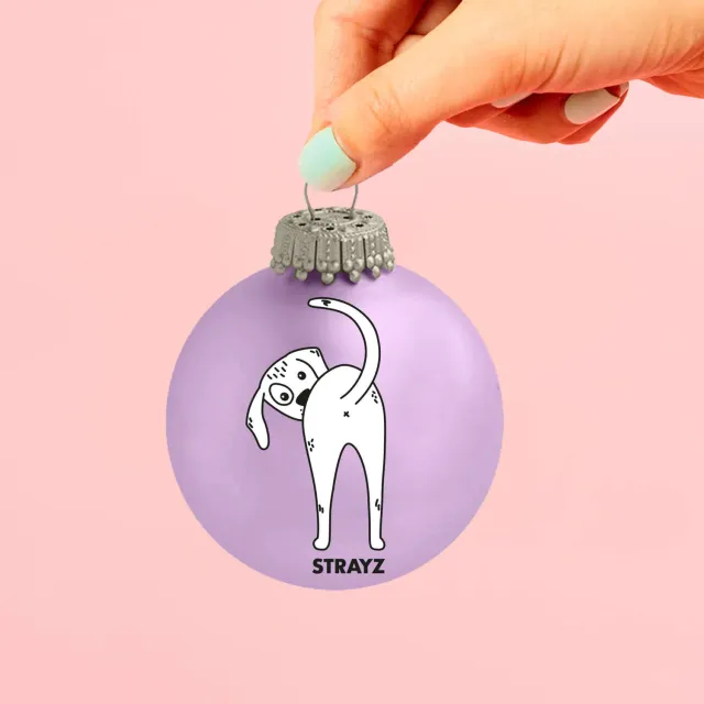 STRAYZ kerstbal Stinker glas 6 cm hond