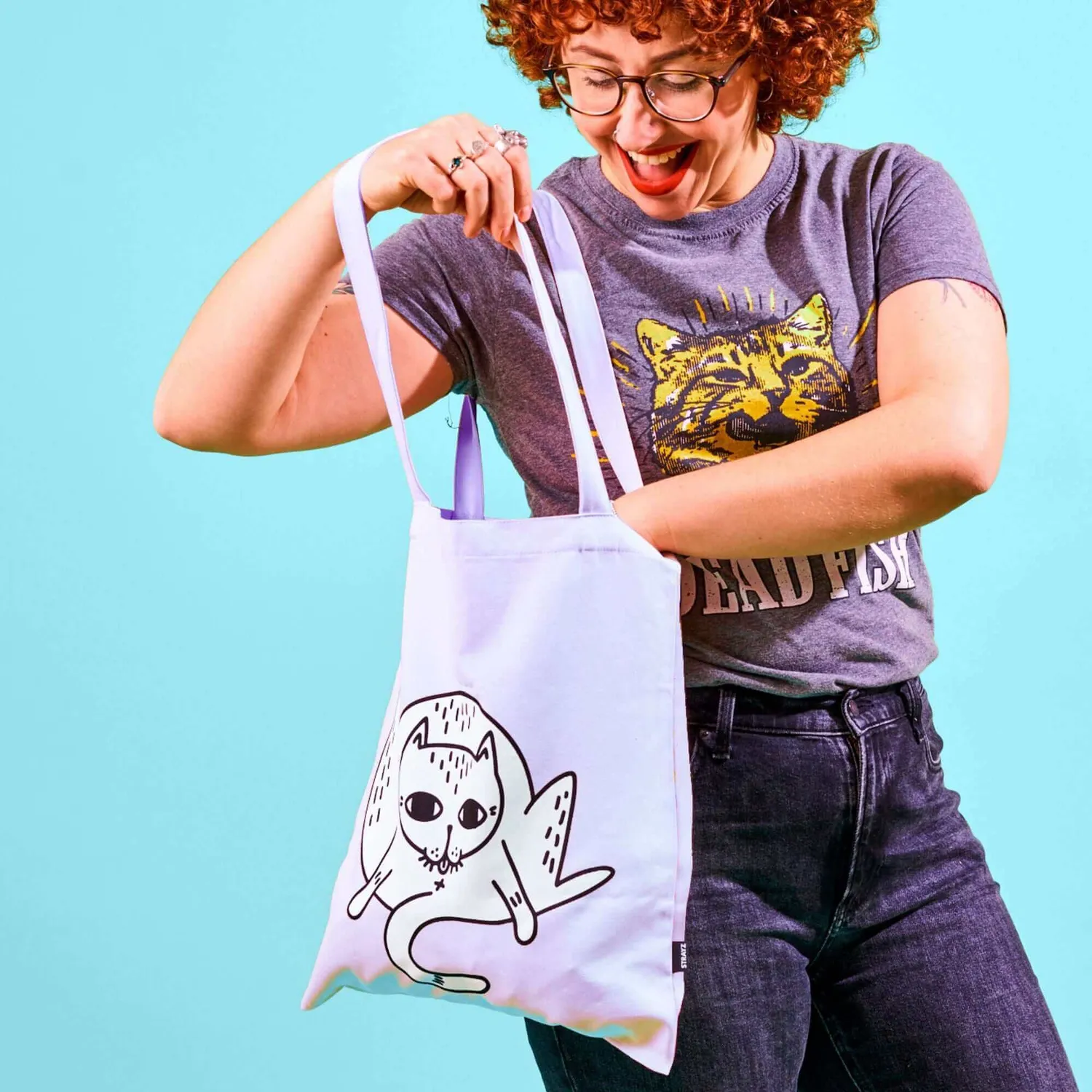 STRAYZ Miez shopper tas lila katoen