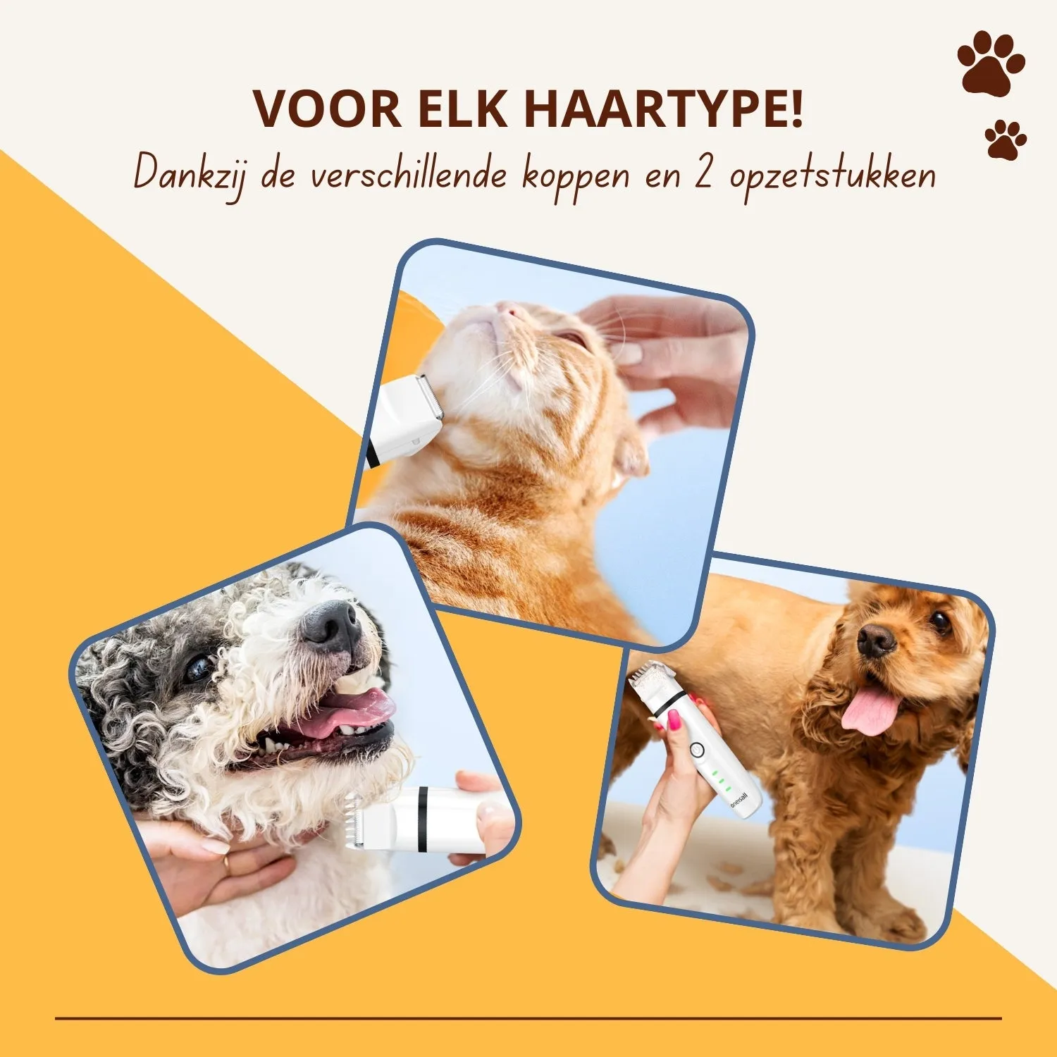 Oneisall 4-in-1 stille dierentondeuse wit