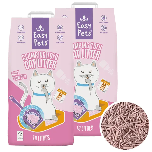 Easypets Tofu Kattenbakvulling Babypoeder 18L Doorspoelbaar