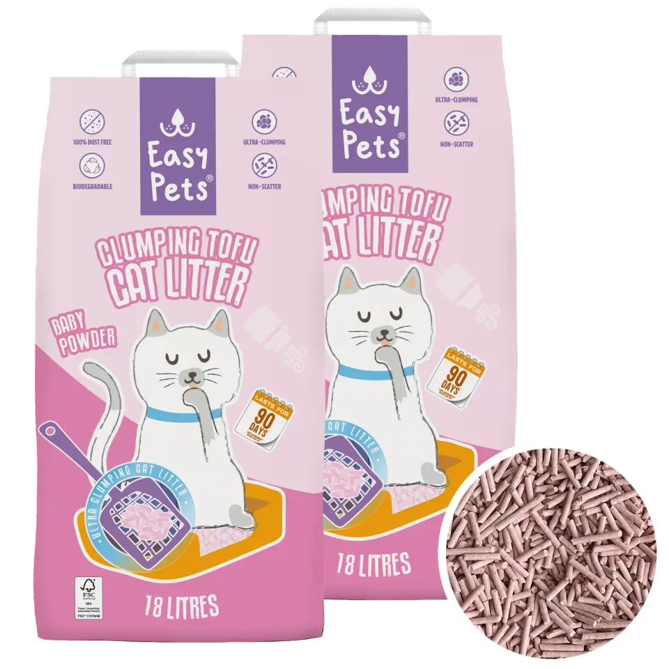 Easypets Tofu Kattenbakvulling Babypoeder 18L Doorspoelbaar