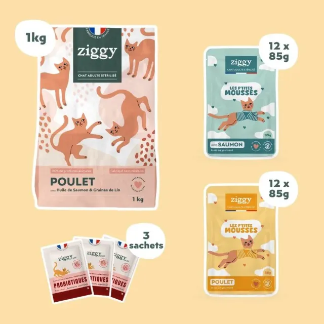 Ziggy Mousses Box proefbox volwassen kat kip