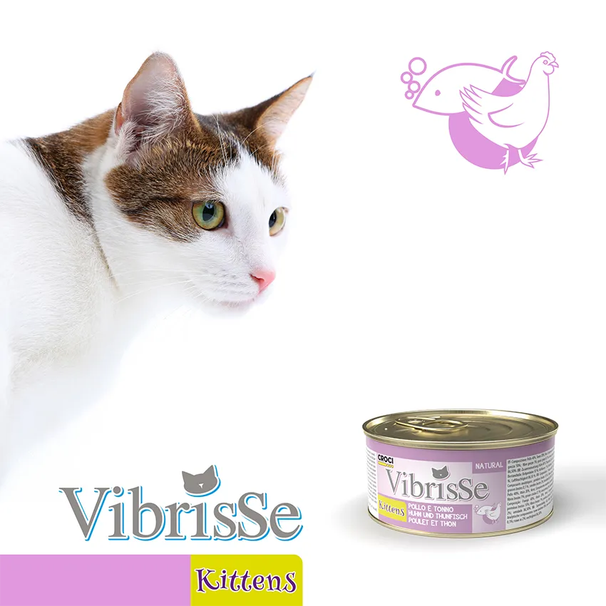Vibrisse Natural Kittens kip tonijn 70g blikje
