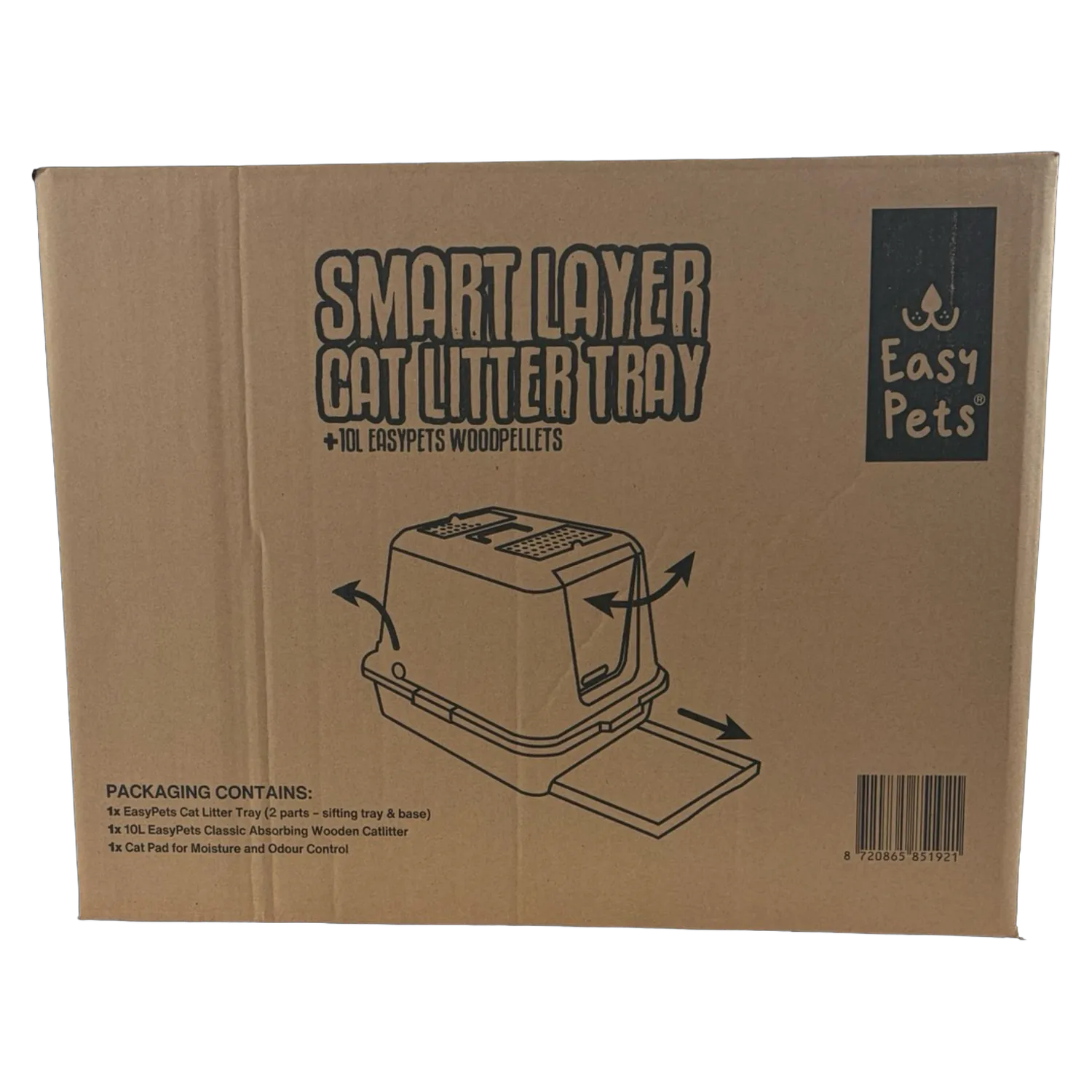 Easypets Slimme Zeef Kattenbak Houtkorrels Complete Set