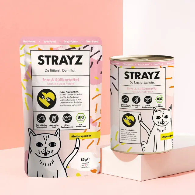 STRAYZ Ente Süßkartoffel paté kat 85g eiwitrijk