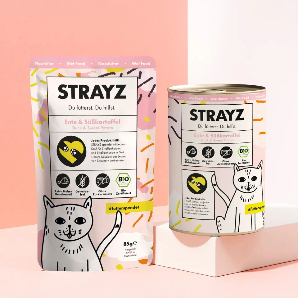 STRAYZ Ente Süßkartoffel paté kat 85g eiwitrijk