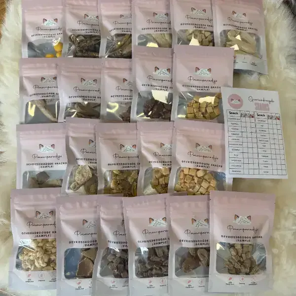 Poezenparadijs Gevriesdroogde snacks kat puur vlees mix