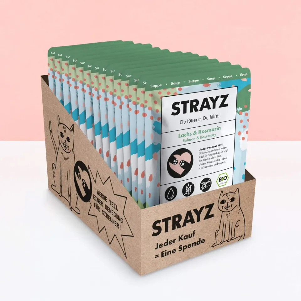 STRAYZ Lachs Rosmarin kattensoep 14x40g graanvrij