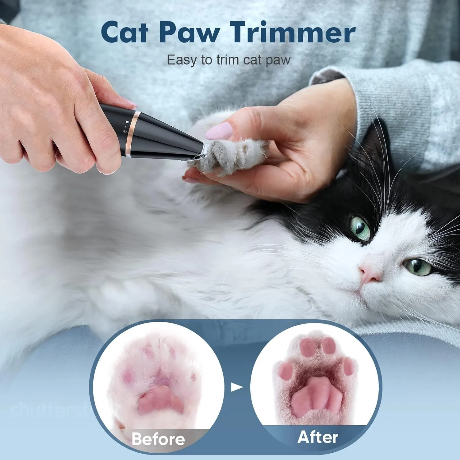 Oneisall P20 kattenpoottrimmer 2 snelheden met dubbel mes