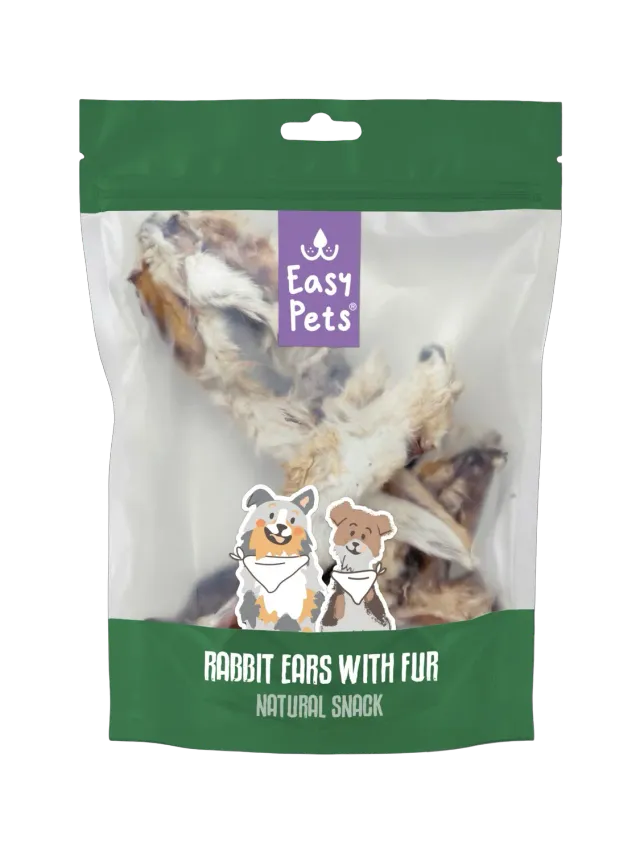 Easypets Konijnenoren met Vacht kauwsnack 7 stuks natuurlijk