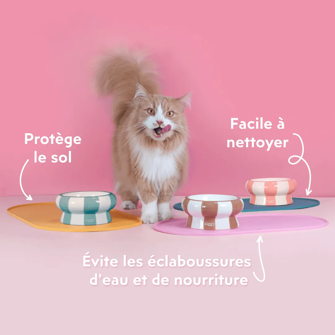 Ziggy Cool Cat Club voermat kat roze klein siliconen antislip