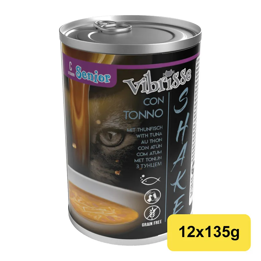 Vibrisse Shake Senior tonijn natvoer 135g hydraterend