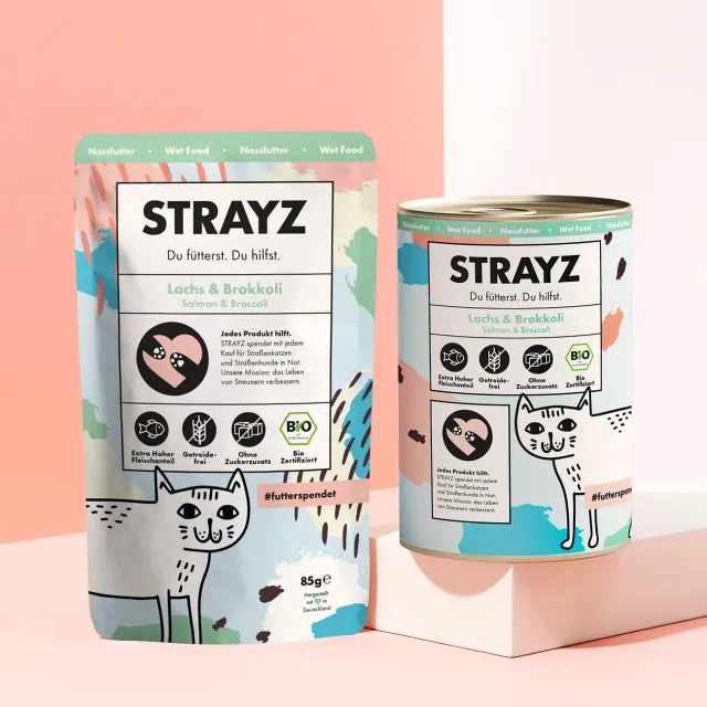 STRAYZ zalm broccoli natvoer kat 85g graanvrij