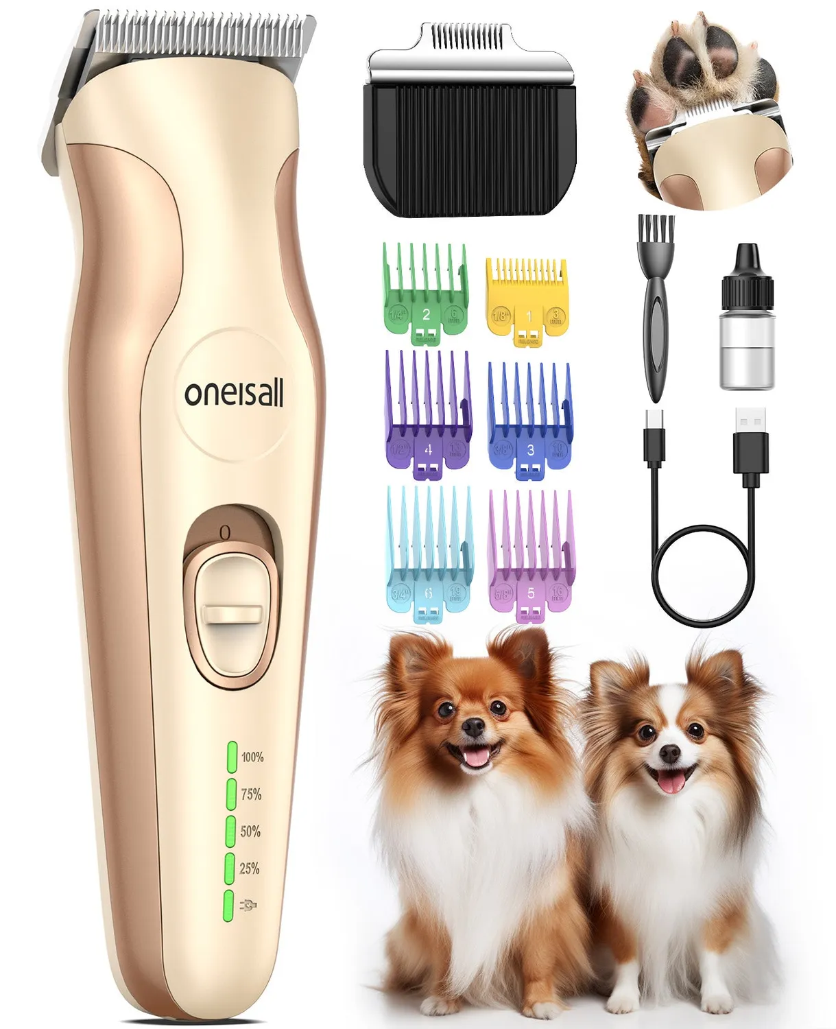 Oneisall DTJ002 Hondentondeuse Poottrimmer 2-in-1 Stil