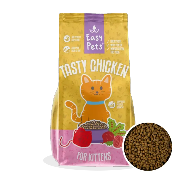 EasyPets Tasty Chicken Kittenvoer Droogvoer Kip 1,5 kg tarwevrij