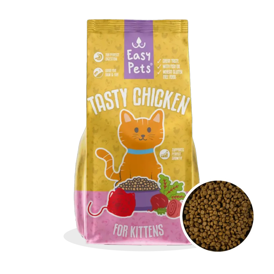 EasyPets Tasty Chicken Kittenvoer Droogvoer Kip 1,5 kg tarwevrij