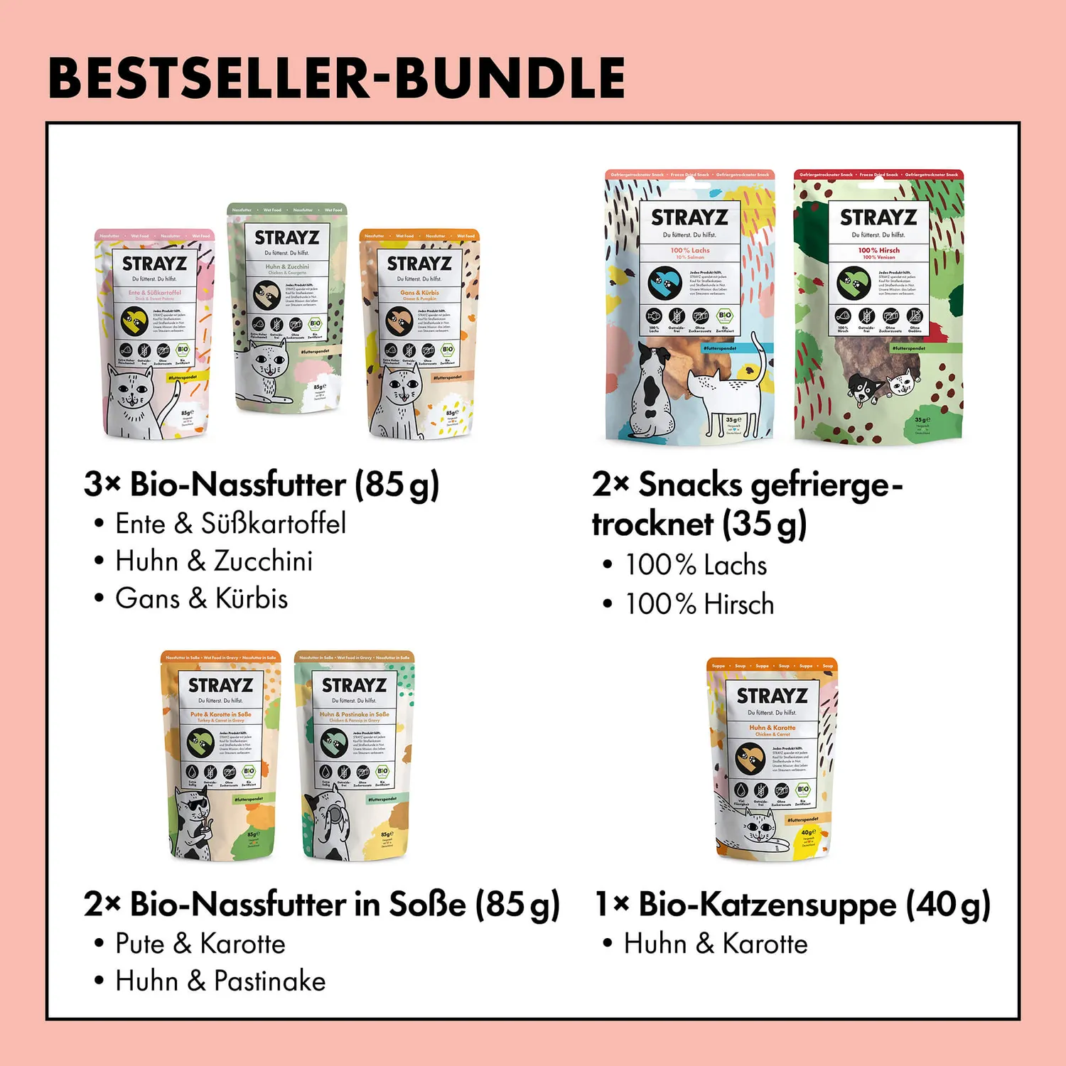 STRAYZ Bestseller Pakket kattenvoer mix graanvrij