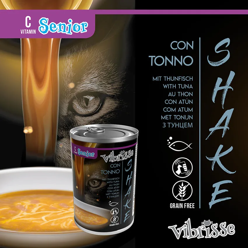 Vibrisse Shake Senior tonijn natvoer 135g hydraterend
