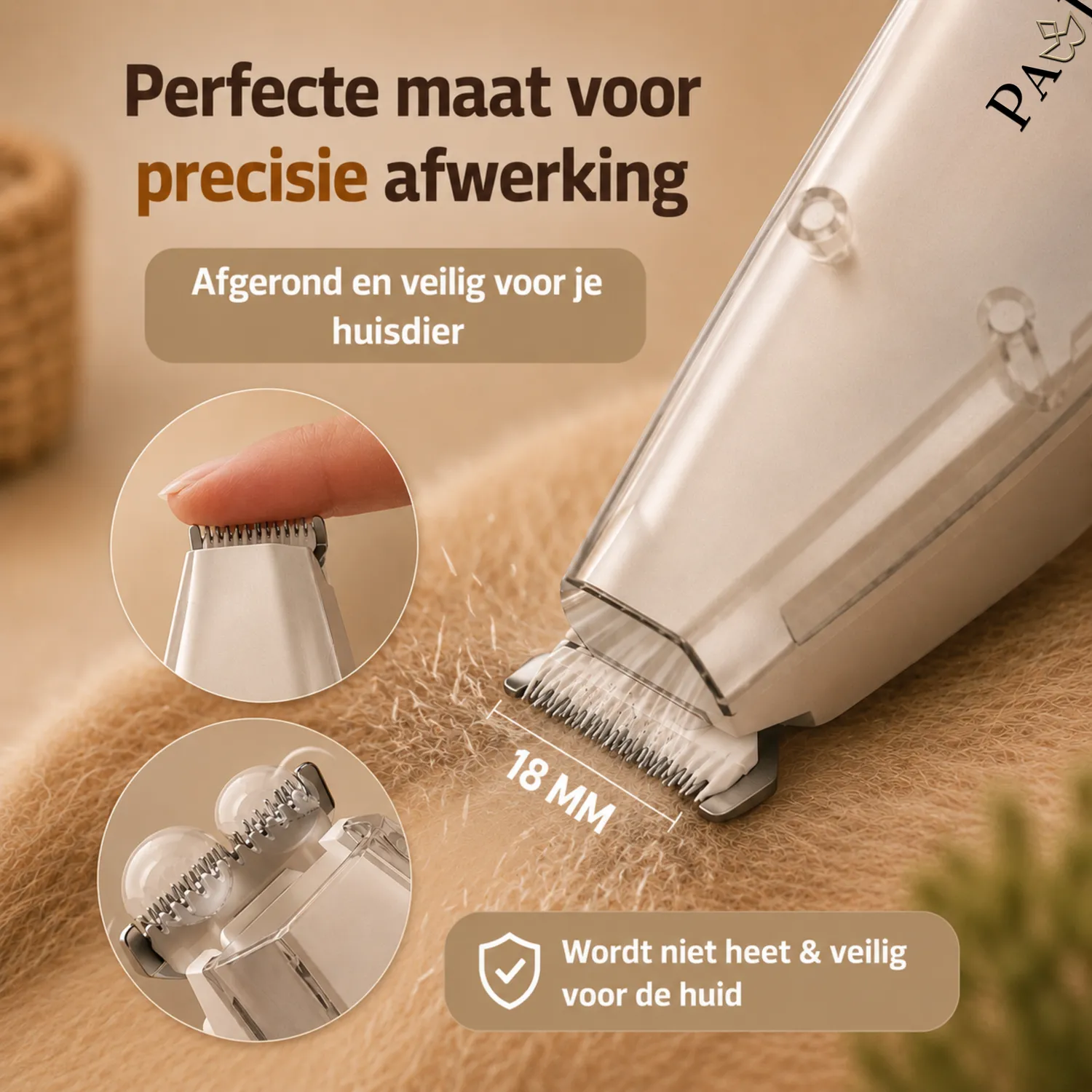 Pawdore Trimzy dierencentondeuse met vacuum 60 min draadloos