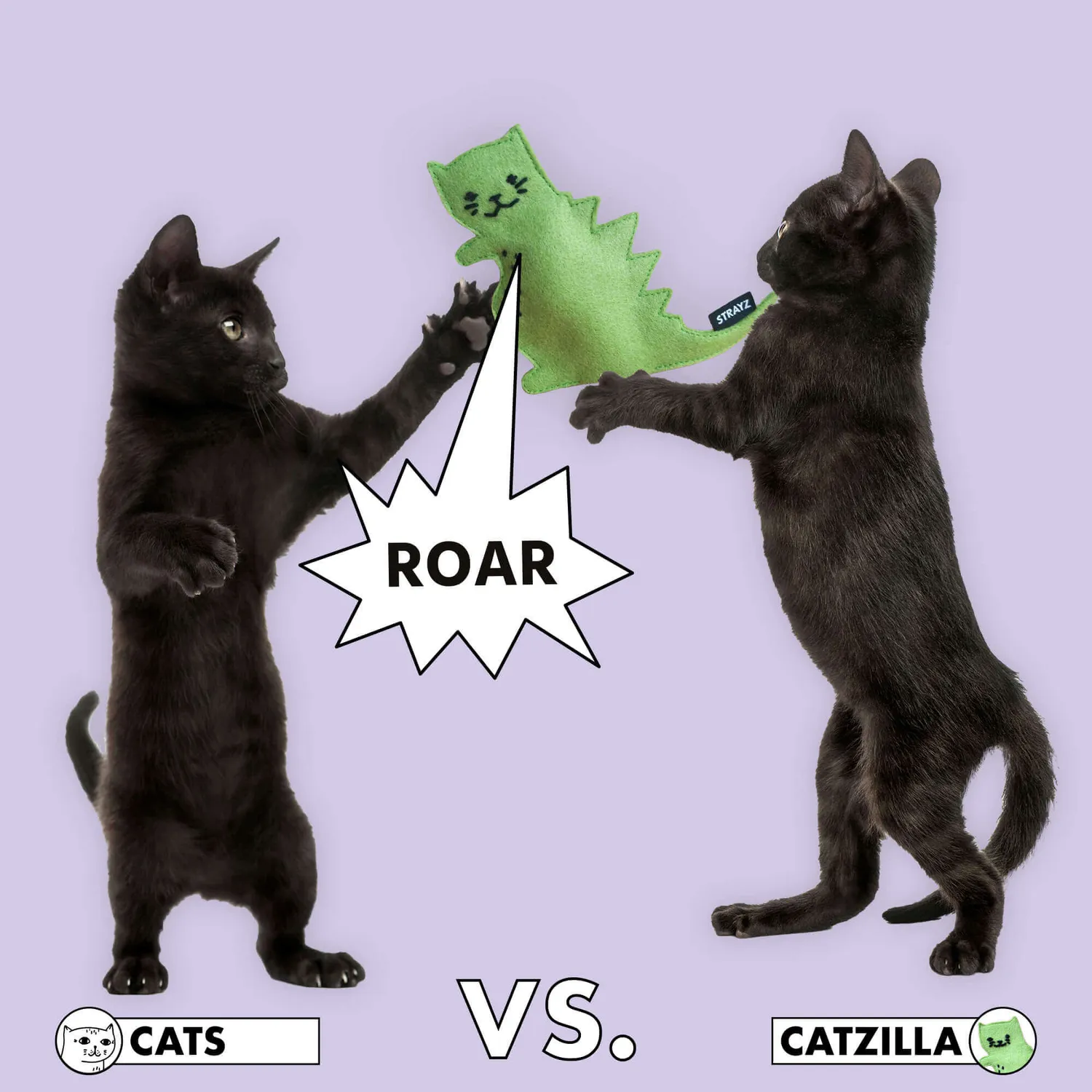STRAYZ Catzilla kattenspeeltje valeriaan kussen vegan
