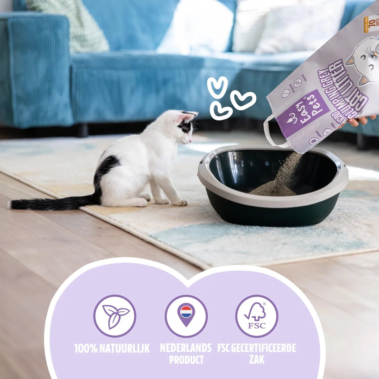 EASYPETS Micro Kattenbakvulling klontvormend grijs 20L