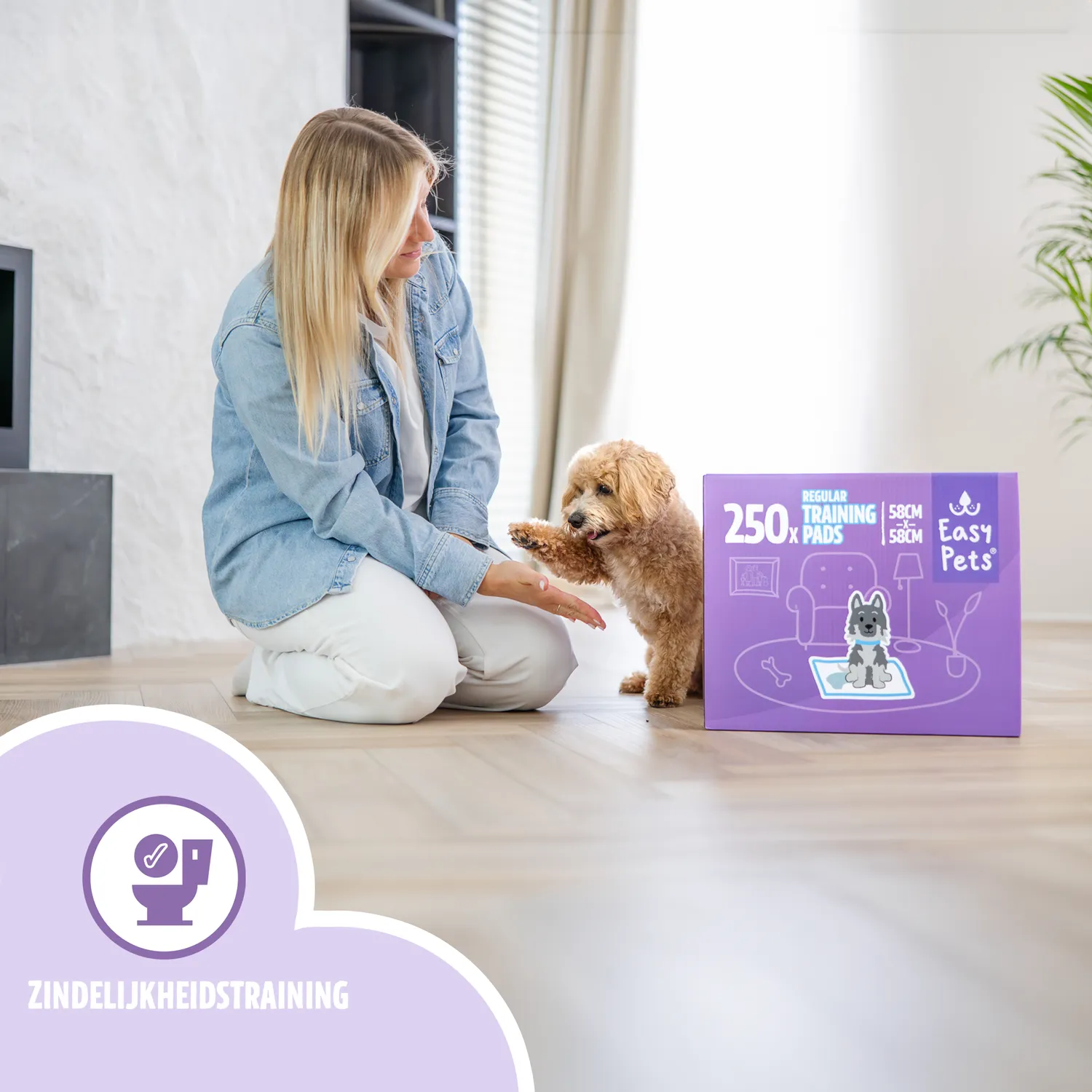 EASYPETS Puppy Training Pads zindelijkheidsmatjes lavendel 105 stuks