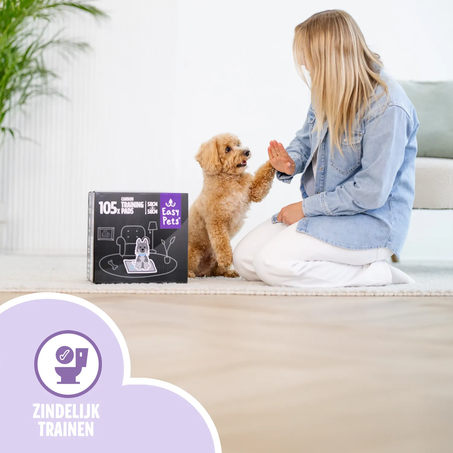 EASYPETS Puppy Pads Actieve Kool plasmatje 105 stuks feromonen