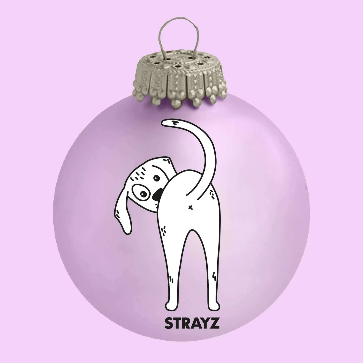 STRAYZ kerstbal Stinker glas 6 cm hond