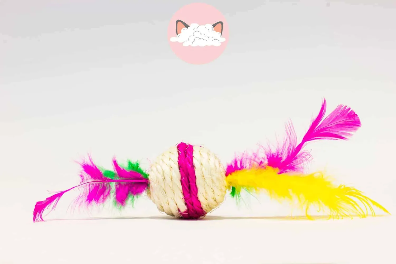 Poezenparadijs Sisal bal met veren kattenspeelbal