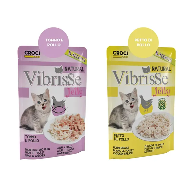 Vibrisse Kitten Jelly kittenvoer 70g kipfilet zakje