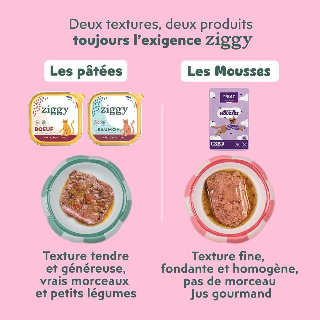 Ziggy Senior mousse rund kattenvoer 12 x 85 g graanvrij