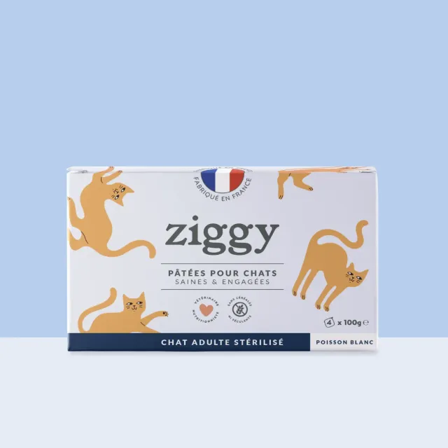 Ziggy natvoer kat witte vis 4 x 100 g graanvrij